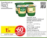 Yaourt aux probiotiques vanille offre découverte - ACTIVIA - Intermarché Super Yaourt aux probiotiques vanille offre découverte - ACTIVIA à 0,63 € dans le catalogue Intermarché Super