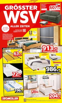 Bett im Segmüller Prospekt "GRÖSSTER WSV ALLER ZEITEN!" mit 8 Seiten (Ludwigshafen (Rhein))