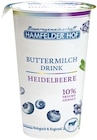 Buttermilch Drink Heidelbeere oder Himbeere im REWE Prospekt Buttermilch Drink Heidelbeere oder Himbeere von Hamfelder Hof im aktuellen REWE Prospekt für 0,99 €