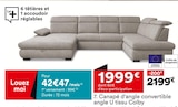 Canapé d'angle convertible angle U tissu Colby en promo chez But Canapé d'angle convertible angle U tissu Colby dans le catalogue But