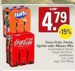 Aktuelles Coca Cola, Fanta, Sprite oder Mezzo Mix Angebot bei WEZ in Löhne ab 4,79 €