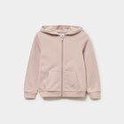 Sweat zippé à capuche droit molleton taupe fille dans le catalogue La Halle