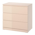 Kommode im IKEA Prospekt Kommode mit 3 Schubladen hellorange/Hochglanz von MALM im aktuellen IKEA Prospekt für 69,99 €