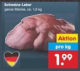 Aktuelle Schweinefleisch Angebote bei Netto Marken-Discount in Magdeburg Aktuelles Schweine-Leber Angebot bei Netto Marken-Discount in Magdeburg ab 1,99 €