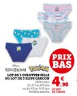 Lot de 3 culottes fille ou lot de 3 slips garcon - Lilo et Stitch / Pokémon dans le catalogue Hyper U