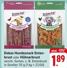 Hundesnack Entenbrust oder Hühnerbrust von Dokas im aktuellen EDEKA Prospekt für 1,89 €