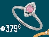 Bague tourmaline rose et diamants en promo à 379,00 € chez E.Leclerc Bague tourmaline rose et diamants dans le catalogue E.Leclerc