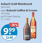 Uralt Weinbrand oder Coffee & Cream Angebote von Asbach bei V-Markt Regensburg für 9,99 €
