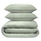 Parure de lit 220x240cm 2 personnes gaze de coton vert sauge 3 pièces dans le catalogue Gifi