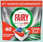 Tablettes lave-vaisselle tout en 1 platinium plus original breeze x40 - FAIRY - Intermarché Super à Maubeuge Tablettes lave-vaisselle tout en 1 platinium plus original breeze x40 - FAIRY en promo chez Intermarché Super Maubeuge à 2,31 €