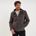 Promo Veste doublée capuche amovible en coton gris foncé homme à 59,99 € dans le catalogue La Halle à Nice