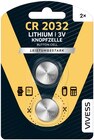 Knopfzellen »CR2032« oder Knopfzellen »CR2025« von VIVESS im aktuellen REWE Prospekt für 1,99 €