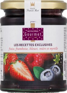 Confiture Fruit De La Passion - Monoprix Gourmet dans le catalogue Monoprix Confiture fraise, framboise, bleuet, mûre et myrtille - Monoprix Gourmet à 3,89 € en promo chez Monoprix
