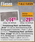 Feinsteinzeug Wand- und Bodenfliese von  im aktuellen Hornbach Prospekt für 14,95 €