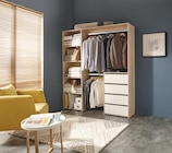 Promo Dressing décor imitation chêne avec 4 tiroirs - Dim : H. 200 x L. 180 x P. 40 cm à 109,00 € dans le catalogue Brico Dépôt à Saint-Étienne