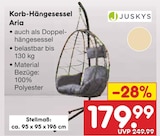 Korb-Hängesessel Aria Angebote von Juskys bei Netto Marken-Discount Düsseldorf für 179,99 €