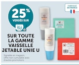 25% versés sur ma carte u sur toute la gamme vaisselle jetable unie U - U en promo chez Hyper U Savigny-sur-Orge