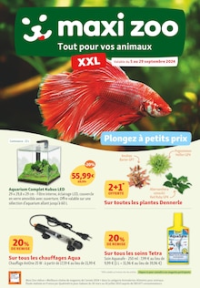 Prospectus Maxi Zoo de la semaine "Plongez à petits prix" avec 1 pages, valide du 05/09/2024 au 29/09/2024 pour Villebon-sur-Yvette et alentours