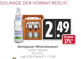 Mineralwasser Angebote von Breisgauer bei Hieber Freiburg für 2,49 €