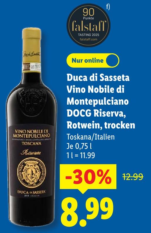 Vino Nobile di Montepulciano DOCG Riserva, Rotwein, trocken