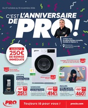 Promos Lave-Linge dans le catalogue "C'EST L'ANNIVERSAIRE DE PRO !" de PRO&CIE Lave-Linge en promo dans le catalogue PRO&CIE à la page 1