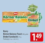Körner Balance-Toast Angebote von Harry bei famila Nordost Stralsund für 1,49 €