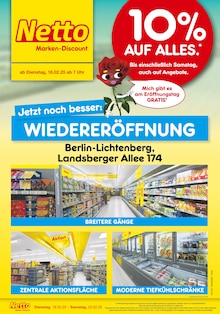 Netto Marken-Discount Prospekt "Wiedereröffnung - 10% AUF ALLES." mit  Seiten (Berlin)