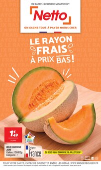 Promotion Melon Charentais dans le prospectus Netto, valable du 14/07/2026 au 20/07/2026 Promo Melon Charentais dans le catalogue Netto du moment à la page 1