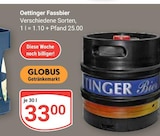 Fassbier Angebote von Oettinger bei GLOBUS Pirmasens für 33,00 €