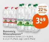 Mineralwasser Angebote von Rennsteig bei tegut Erfurt für 3,49 €