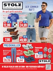Aktueller Kaufhaus Stolz Prospekt mit Hose, "STOLZ. Das Kaufhaus im Norden.", Seite 1