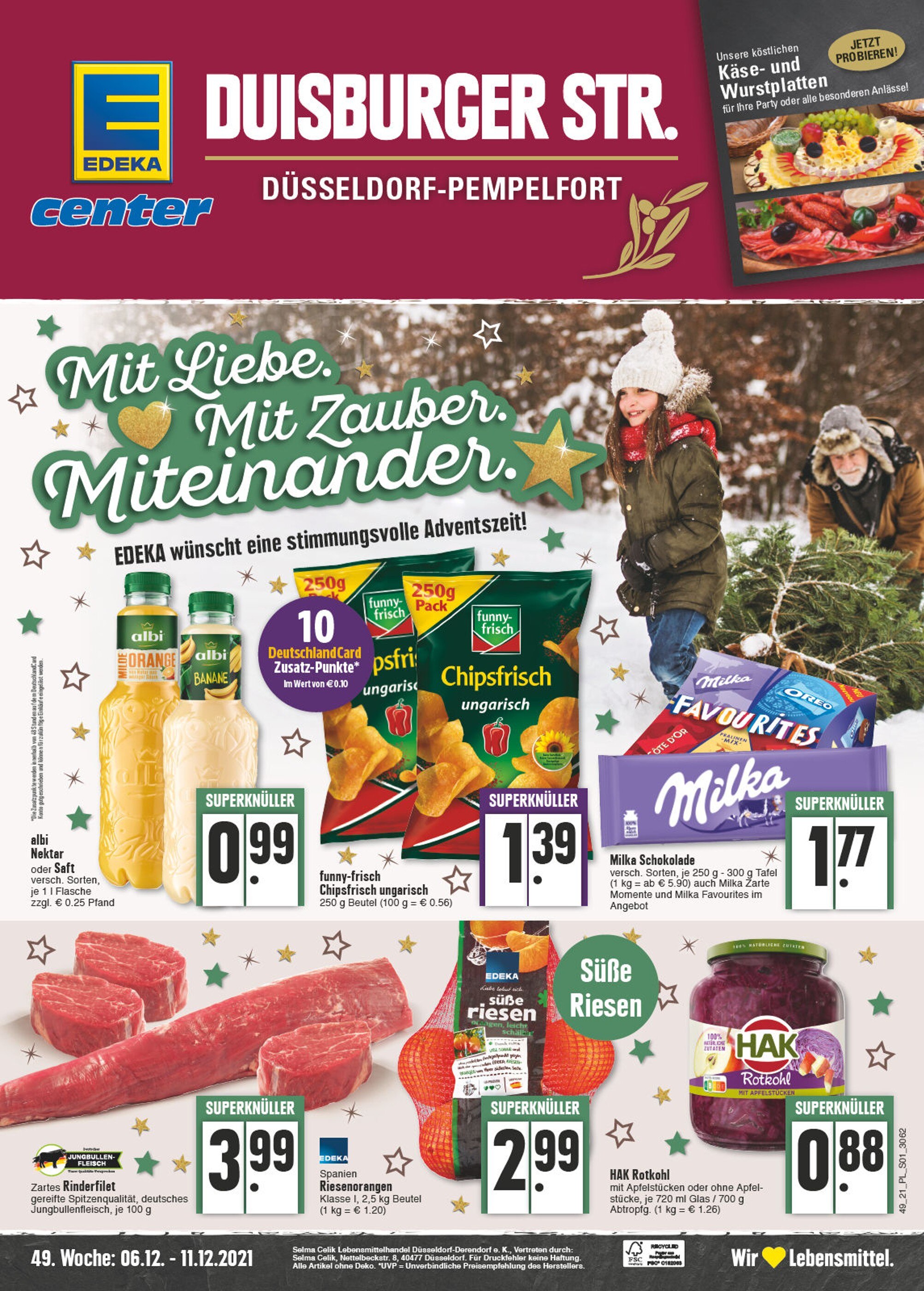 EDEKA Prospekt für Düsseldorf mit 24 Seiten EDEKA Prospekt für Düsseldorf: "Aktuelle Angebote", 24 Seiten, 06.12.2021 - 11.12.2021