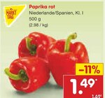 Aktuelles Paprika rot Angebot bei Netto Marken-Discount in Krefeld ab 1,49 €