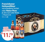 Hefeweißbier oder Natur Russ im V-Markt Prospekt Hefeweißbier oder Natur Russ von Franziskaner im aktuellen V-Markt Prospekt für 11,79 €