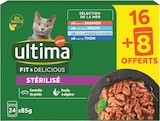 Sachet repas chat stérilisé saumon, thon, truite, poisson de l'océan - ULTIMA en promo chez Intermarché Super Avignon à 9,05 €