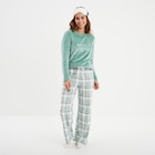 Ensemble pyjama velours 3 pièces vert femme - LH en promo chez La Halle La Rochelle à 22,99 €