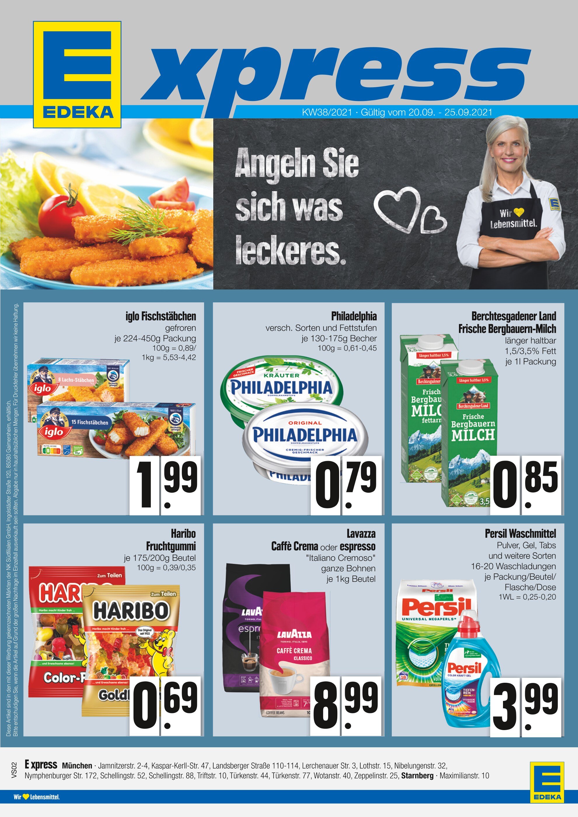 E xpress Prospekt für Gräfelfing mit 4 Seiten E xpress Prospekt für Gräfelfing: "Angeln Sie sich was leckeres", 4 Seiten, 20.09.2021 - 25.09.2021