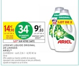 Lessive liquide original 24 lavages (b) - Ariel en promo chez Intermarché Nîmes à 9,83 €