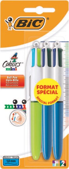 3 mini stylos-bille 4 couleurs - Intermarché à Le Havre 3 mini stylos-bille 4 couleurs en promo chez Intermarché Le Havre à 1,89 €