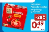 Passierte Tomaten im ALDI SÜD Prospekt Passierte Tomaten von King's Crown im aktuellen ALDI SÜD Prospekt für 0,49 €
