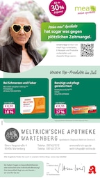 mea - meine apotheke Prospekt für Buch: "Unsere Juli-Angebote", 4 Seiten, 01.07.2025 - 31.07.2025