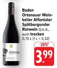 Affentaler Spätburgunder Rotwein Q.b.A., auch trocken im Angebot bei EDEKA in Villingen-Schwenningen Affentaler Spätburgunder Rotwein Q.b.A., auch trocken Angebote von Ortenauer Weinkeller bei EDEKA Villingen-Schwenningen für 3,99 €