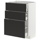 Unterschrank mit 3 Schubladen weiß/Nickebo matt anthrazit 60x37 cm von METOD / MAXIMERA im aktuellen IKEA Prospekt