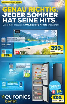 EURONICS Prospekt GENAU RICHTIG. JEDER SOMMER HAT SEINE HITS. mit 9 Seiten