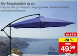 Aktuelles Alu-Ampelschirm UV 50+ Angebot bei Zimmermann in Oldenburg ab 49,99 €