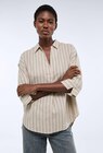 Blouse manches trois quarts rayée en lin coton dans le catalogue Monoprix Margaret