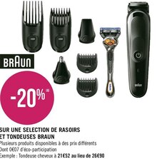 Sèche-Cheveux - BRAUN dans le catalogue Géant Casino BON PLAN SUR UNE SELECTION DE RASOIRS ET TONDEUSES BRAUN - BRAUN à 21,52 € en promo chez Géant Casino