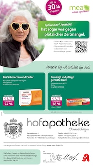 Aktueller mea - meine apotheke Prospekt (Donaueschingen, 4 Seiten zum blättern mea - meine apotheke Prospekt Unsere Juli-Angebote mit 4 Seiten
