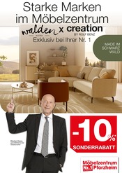 Möbelzentrum Pforzheim Möbel & Einrichtung Prospekt der aktuellen Woche mit 12 Seiten, gültig von 01.04.2026 bis 15.04.2026, in Mühlacker und Umgebung Aktueller Möbelzentrum Pforzheim Möbel & Einrichtung Prospekt in Mühlacker und Umgebung, "STARKE MARKEN IM MÖBELZENTRUM" mit 12 Seiten, 01.04.2026 - 15.04.2026