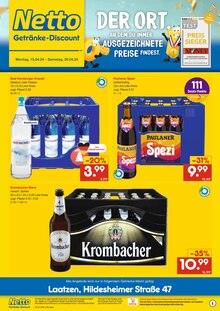 Krombacher im Netto Marken-Discount Prospekt "DER ORT, AN DEM DU IMMER AUSGEZEICHNETE PREISE FINDEST." mit 2 Seiten (Hannover)